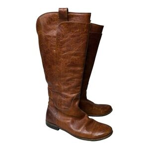 Frye Women’s 10 Paige Cognac Tall Riding Boots Wide Calf